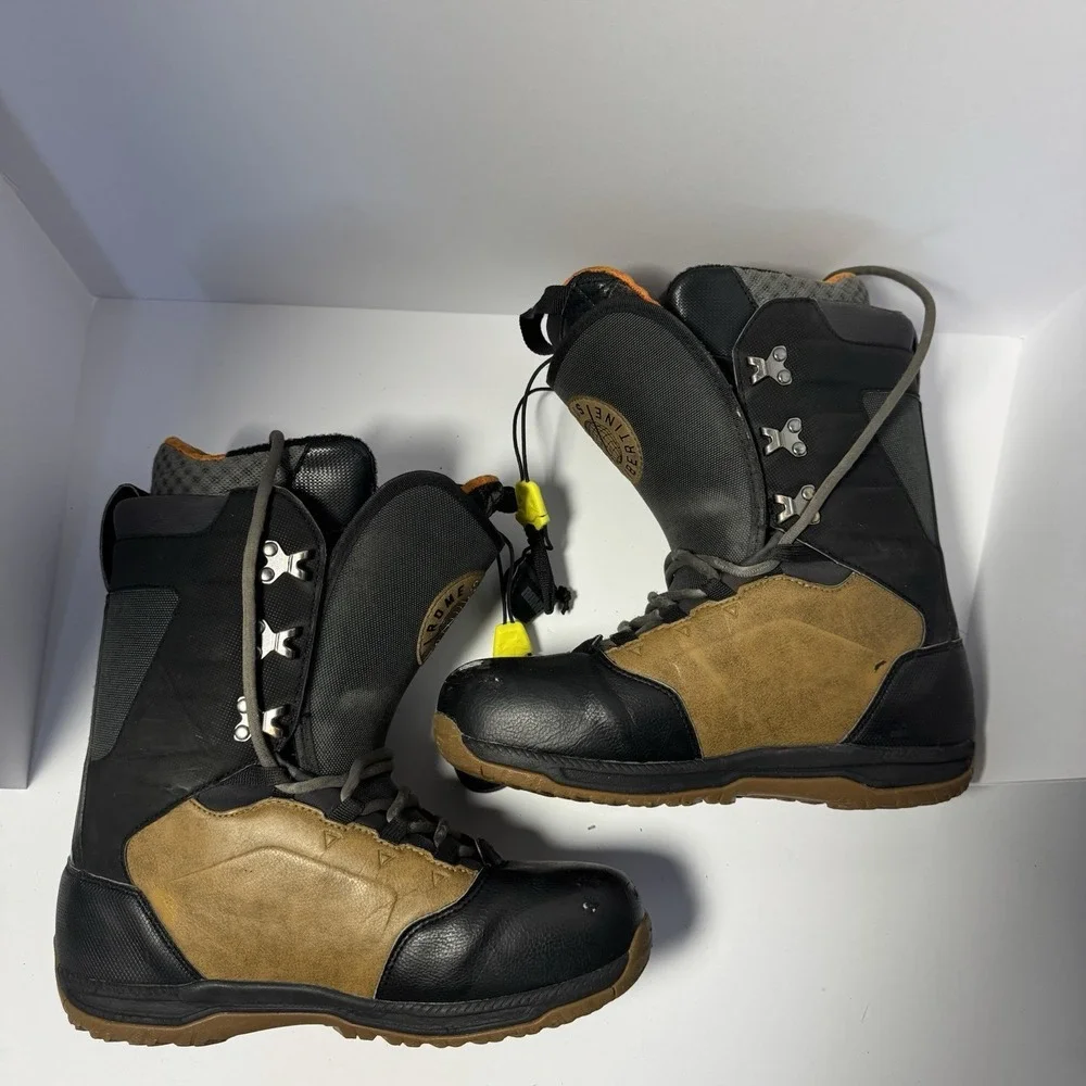 Rome SDS Libertine Snowboard Boots Mens US 8.5 Black Brown Vibram Ultralon F.I.T